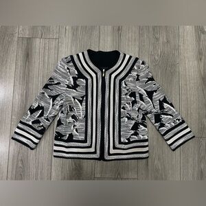 St.‎ John full zip Santana knit print jacket size 2